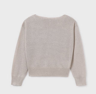 Mayoral Girls Summer Sweater with Ribbed Detail