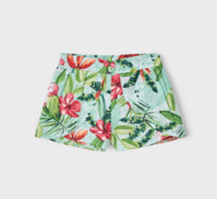 Mayoral Girls Aqua Tropical Print Shorts