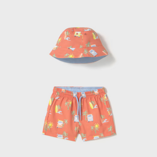 Mayoral Baby Boy Swim Suit with Reversible Hat (40SPF)