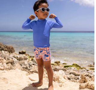 Snapper Rock Little Boy's Tropicana Vacay Sustainable Rash Guard and Trunk Set