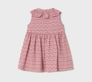 Mayoral Baby Girl Printed Dress with Buttons and Ruffles