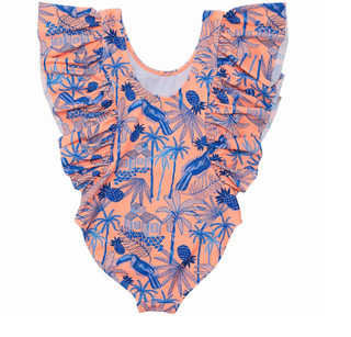 Snapper Rock Tropicana Vacay Sustainable Wide Ruffle Suit (UPF 50+)