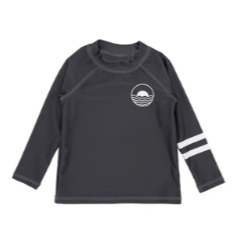 Feather 4 Arrow Icon Baby Boy Rash Guard in Charcoal