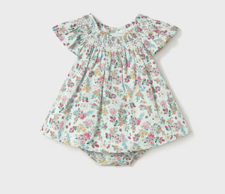 Mayoral Baby Girl Smocked Floral Dress with Bloomers