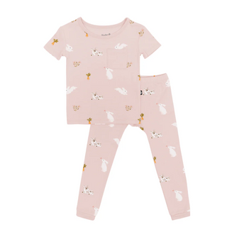 Kyte Baby Blush Rabbit Short Sleeve and Pant Pajamas