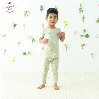 Kyte Baby Short Sleeve with Pants Pajamas in Aloe Chick