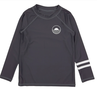 Feather 4 Arrow Boy's Rash Guard Shirt in Charcoal