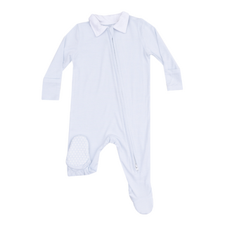 Angel Dear Stripe Classic Blue Polo 2 Way Zipper Footie