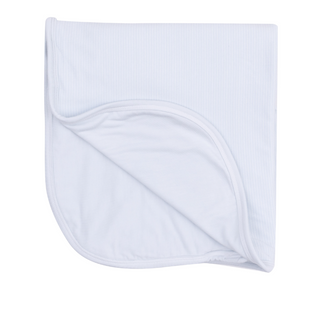 Angel Dear Stripe Classic Blue 2 Ply Blanket W/ Binding