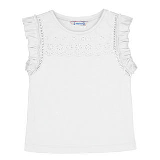 Mayoral Girls Short sleeve Ruffle and Islet Shirt