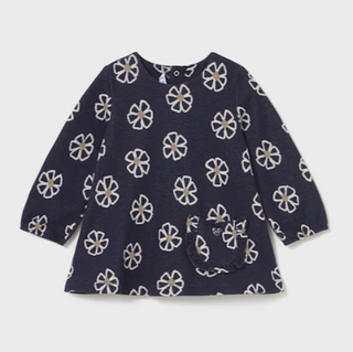 Mayoral Baby Navy Jacquard Dress