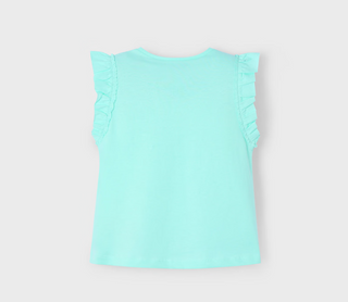 Mayoral Girls Eyelet Detailed Shirt in Turquoise