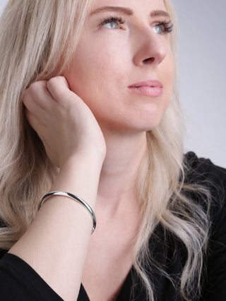 Classic Silver Bangle Bracelets for Babies, Kids or Women: Small 0-12m
