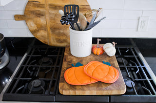 Pumpkin Cloth Trivet Set of 2, Fall and Halloween Decor