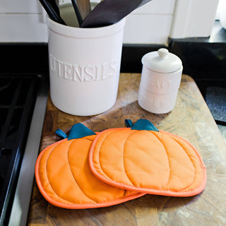 Pumpkin Cloth Trivet Set of 2, Fall and Halloween Decor