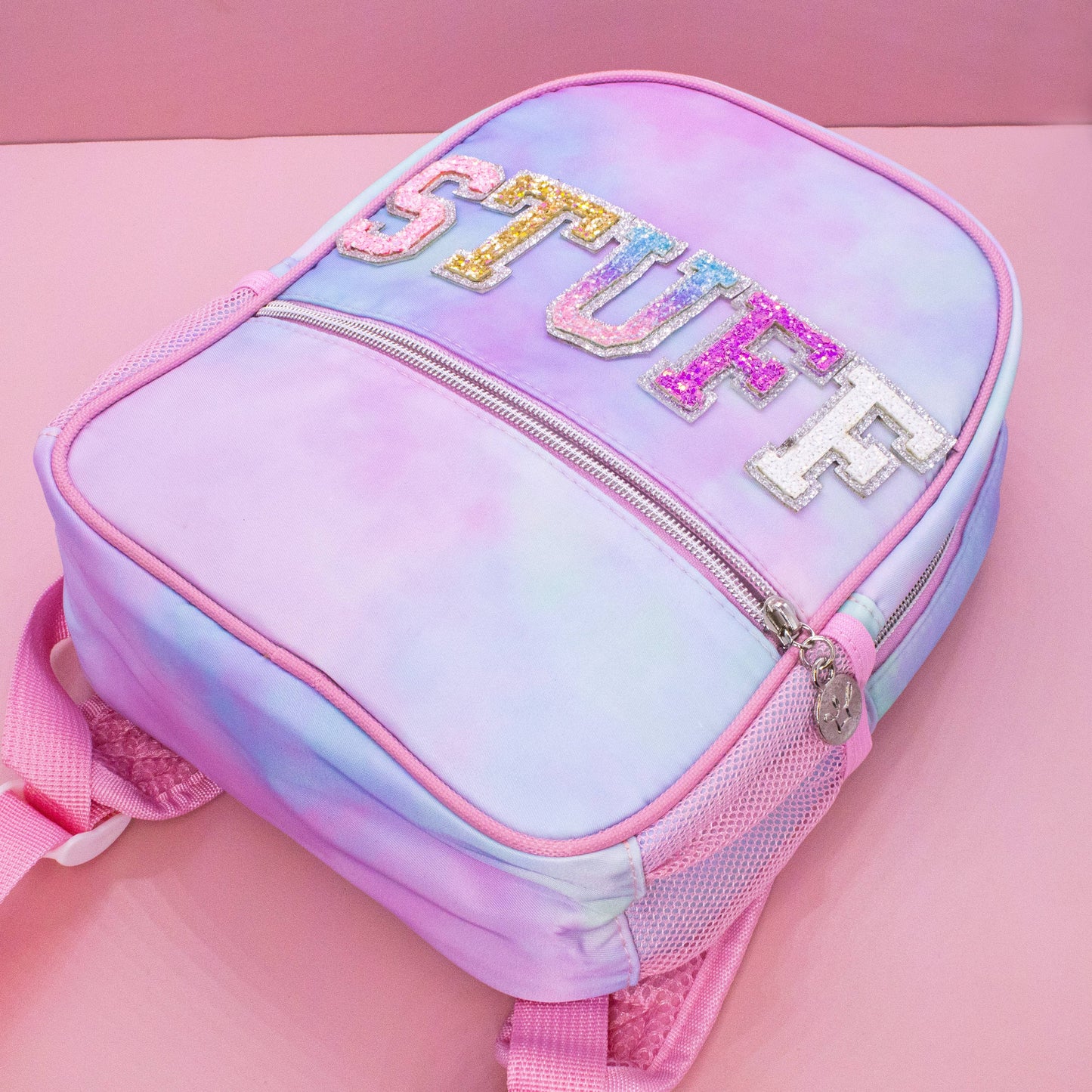 Girls Backpack with Glitter Varsity Letters - Mini Tie Dye: Tie Dye STUFF