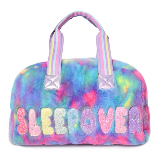 'Sleepover' Tie Dye Plush Medium Duffle Bag