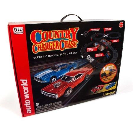 Auto World County Charger Chase Slot Car Set