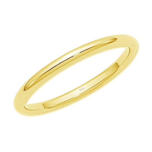 14K Gold-Plated Gold Band Baby Ring - 2mm Band: 0
