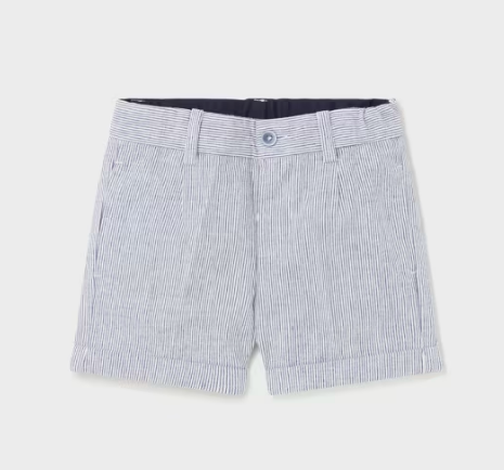 Mayoral Boys Navy and White Striped Shorts