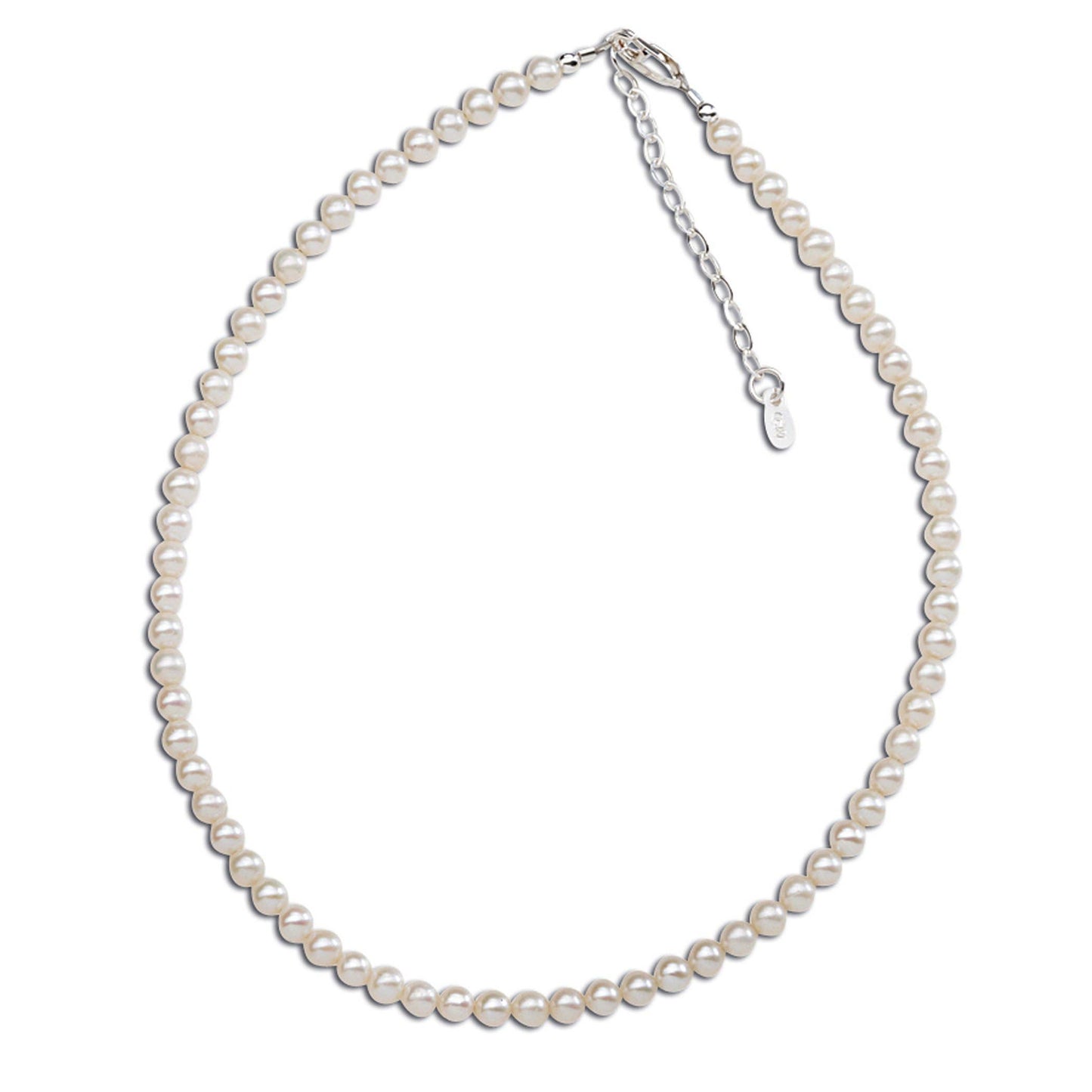 Kids Sterling Silver Pearl Necklace for Girls