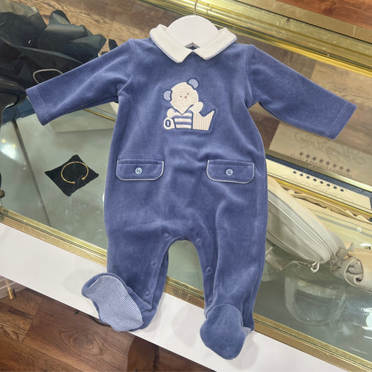 Blue teddy footed outfit