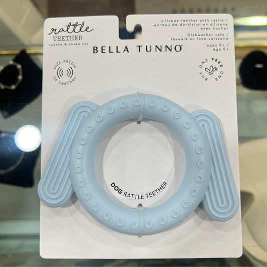 Bella Tunno Rattle Teether Doggie Soft Silicone Teether Baby Rattle with Easy Grip, Soft Rattle, and Fun Animal Shapes to Help Soothe Baby Teething, Non-Toxic