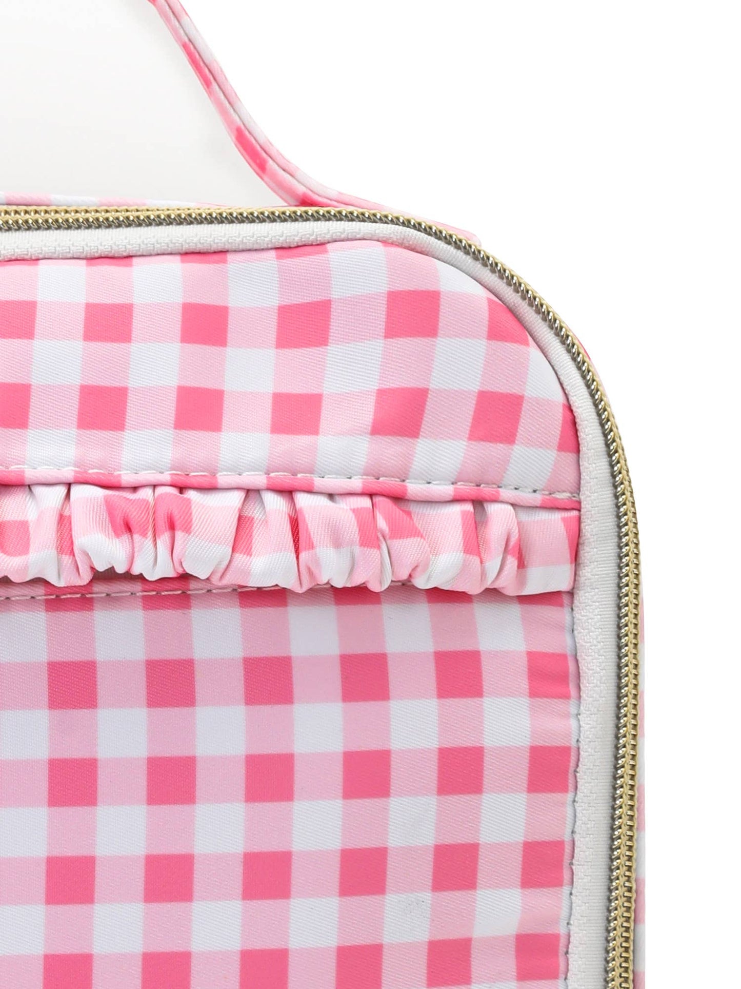 Pink Plaid Ruffle Baby Girls Lunch Boxes Bag