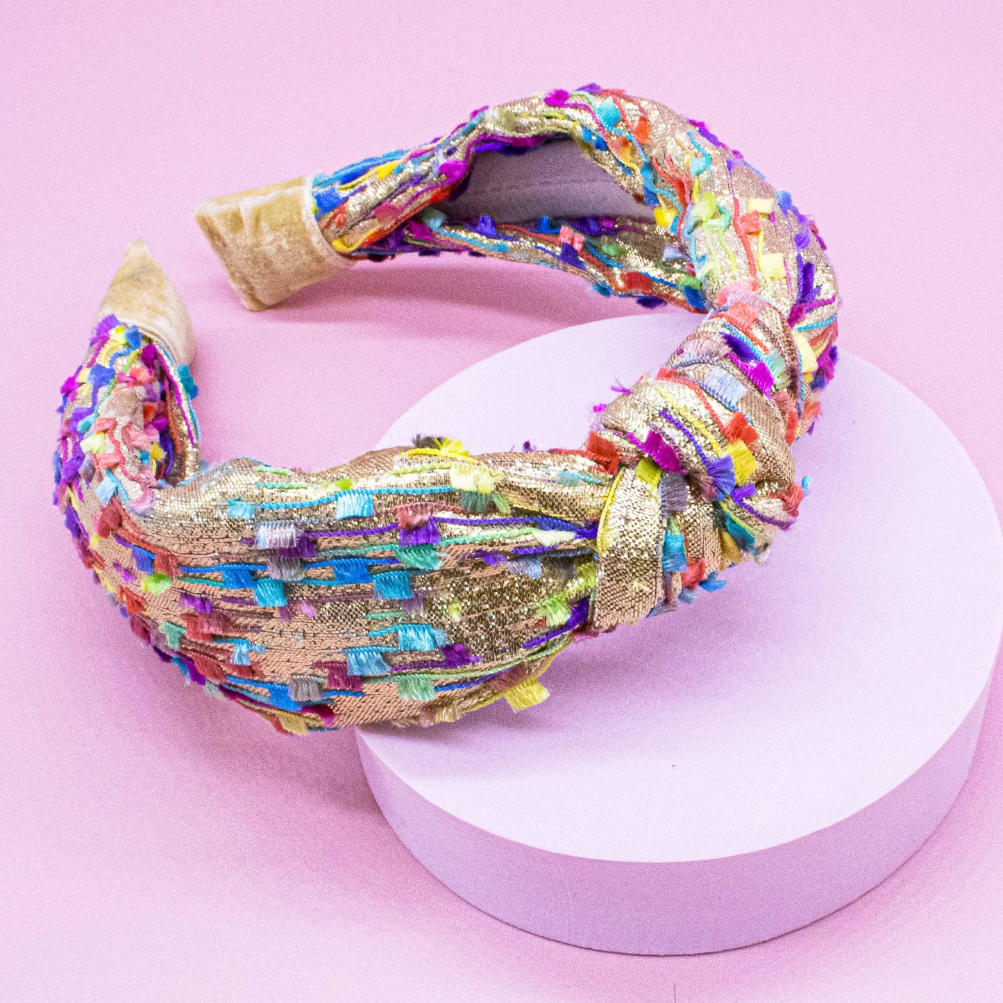 Confetti Knot Headband: Gold
