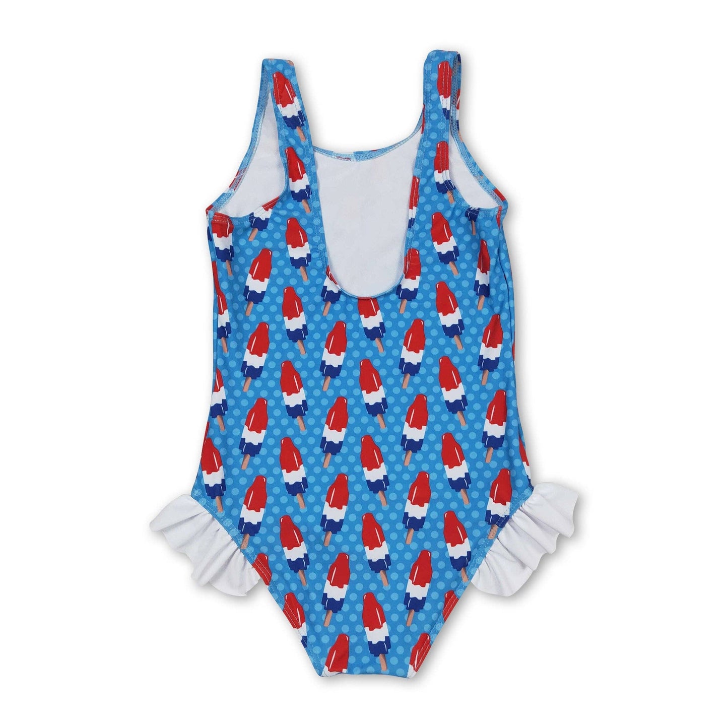 Blue popsicle baby girls 4th of july swimsuit: 14-16T