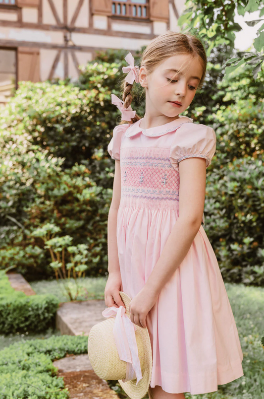 Princess Charlotte Handmade Heirloom Pink Smocked Dress