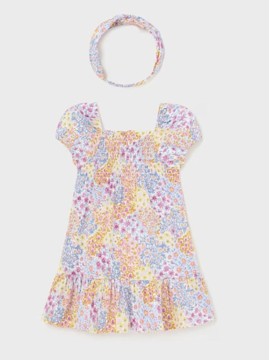 Baby Printed Dress with Matching Headband